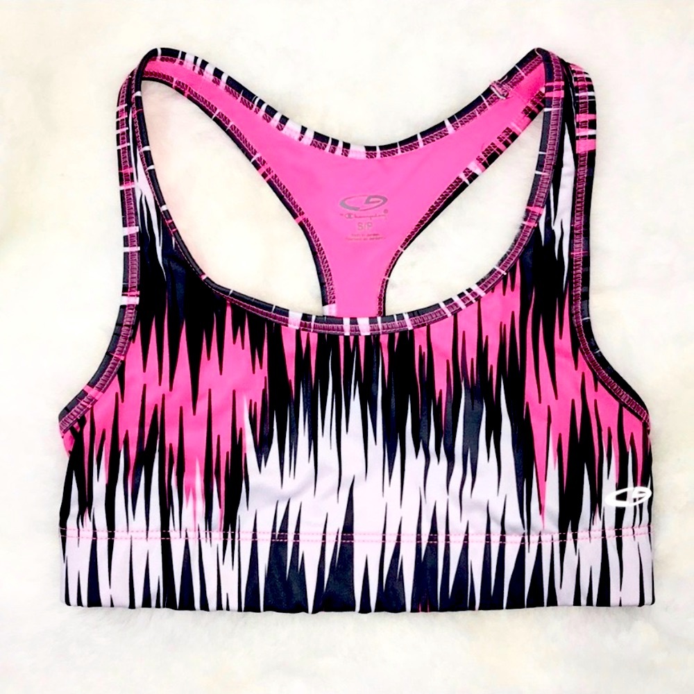 CHAMPION |💗🖤 Racerback Tribal Print Basic Sports Bra